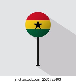 Ghana National Circle Zeichen Flagge Vektorgrafik