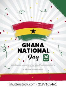 Ghana National Day. Banner, Greeting card, Flyer design. Poster Template Design