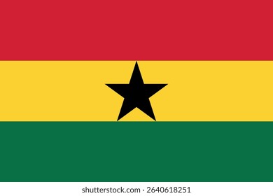 Ghana national flag. Flag of Ghana