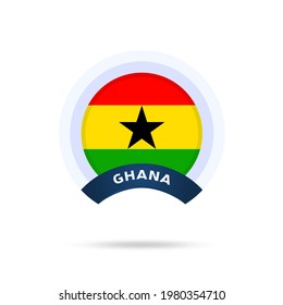 ghana national flag Circle button Icon. Simple flag, official colors and proportion correctly. Flat vector illustration.