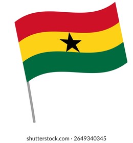 Bandeira nacional do Gana salta com mastro