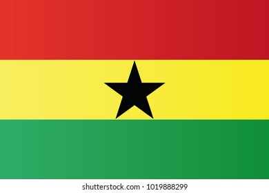 Ghana national flag. Republic of Ghana vector illustration symbol.
