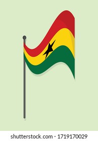 Diseño simple de vectores en la bandera nacional de Ghana 