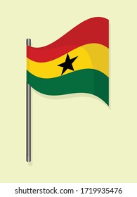Ghana Nationalflagge einfache Vektorgrafik-Design 