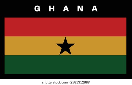 Ghana national flag. Vector illustration.