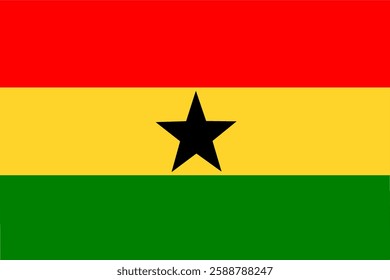 Ghana national flag vector. world national flag