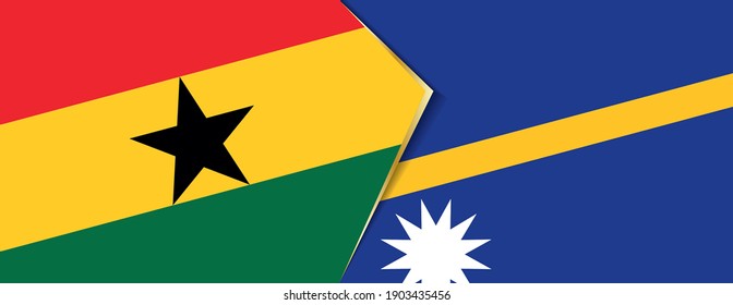 Banderas de Ghana y Nauru, dos banderas vectoriales símbolo de relación o enfrentamiento.