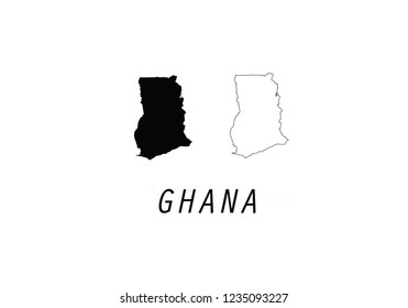 Ghana outline map country emblem 