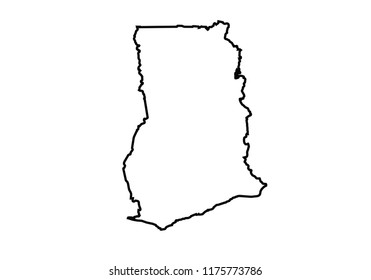 Ghana outline map country shape national borders