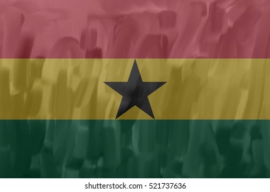 Ghana painted / drawn vector flag. Dramatic, unusual look. Vector file contains flag and texture layers
