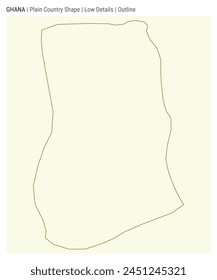 Ghana plain country map. Low details. Outline style. Shape of Ghana. Vector illustration.