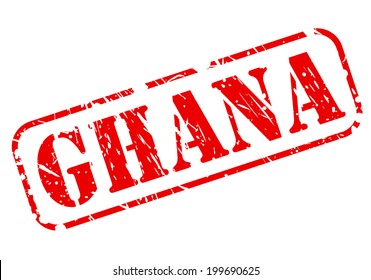 Ghana red stamp text on white