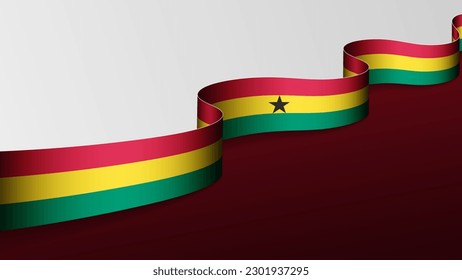 Ghana ribbon flag background. Element of impact for the use you want to make of it.