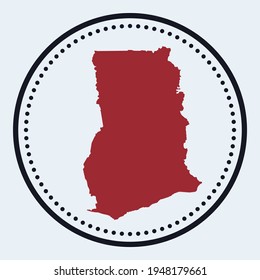 Ghana round stamp. Round logo with country map and title. Stylish minimal Ghana badge with map. Vector illustration.