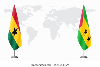 Gana e São Tomé e Príncipe sinalizam encontro oficial no fundo do mapa.