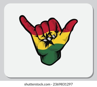 Ghana Shaka Hand Good Vibes Flag