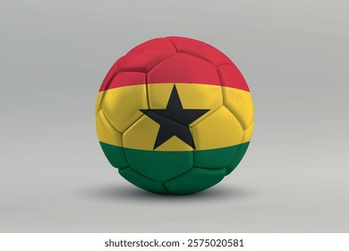 Ghana soccer ball featuring the national flag design on a gray background