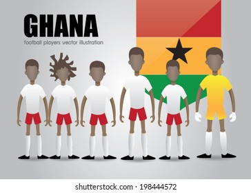 Ghana soccer team character vector illustration