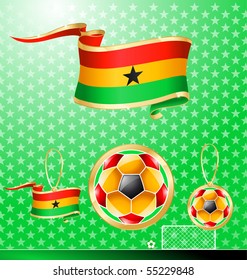 Ghana soccer vector flag banner