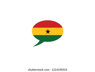 Ghana speech bubble language symbol national flag country emblem icon