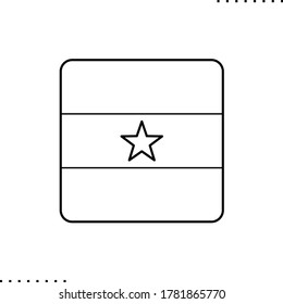 Icono vector de bandera cuadrada de Ghana en contornos 