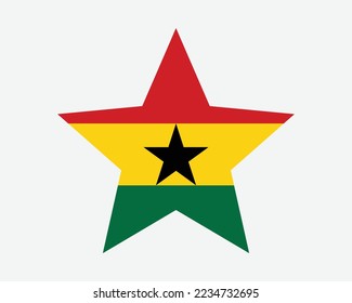 Ghana Star Flag. Ghanaian Star Shape Flag. Republic of Ghana Country National Banner Icon Symbol Vector Flat Artwork Graphic Illustration svg