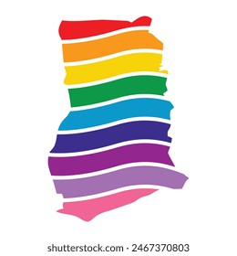 Ghana swoosh silhouette rainbow map