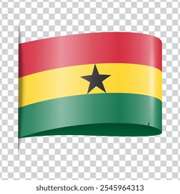 Ghana tag national flag with shadow