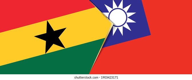 Ghana und Taiwan Flaggen, zwei Vektorflaggen Symbol für Beziehung oder Konfrontation.