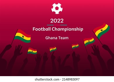 Ghana Team soccer vector illustration. Football Championship 2022 Background. 