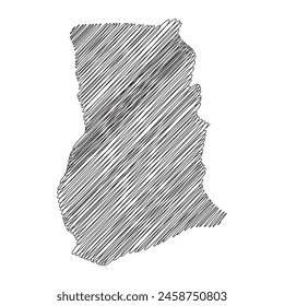 Ghana thread map line vector illustration