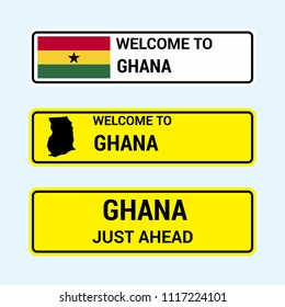 Ghana traffic signs board design vector 