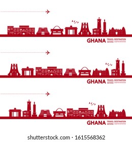 Ghana travel destination grand vector illustration. 