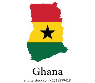 Ghana vector contour country flags