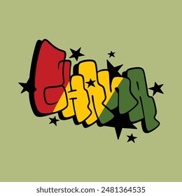 Ghana Vector Design Illustration With Red Yellow Green Colors Flag Inspiration 