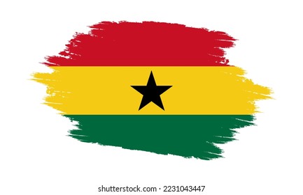 Ghana Vector Flag. Grunge Ghana Flag. Ghana Flag with Grunge Texture. Vector illustration