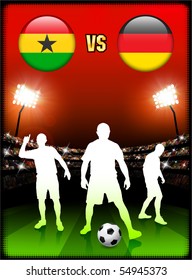 Ghana versus Germany on Stadium Event Background Original Illustration