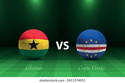 Ghana vs Cape Verde football scoreboard broadcast template for soccer africa tournament 2023