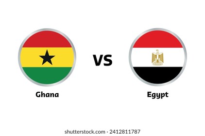 Ghana vs Egypt match isolated on white