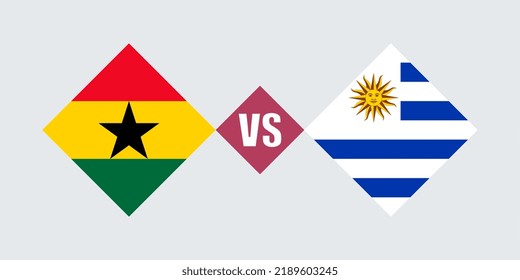 Ghana vs Uruguay  flag concept. Vector illustration.