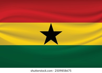 Ghana Waving Country Flag in Vektorgrafik