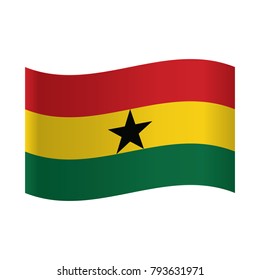 Ghana Waving Flag Ghana Flag Official Stock Vector (Royalty Free ...