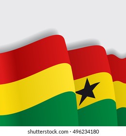 Ghana waving Flag. Vector illustration.