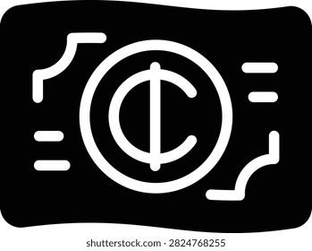 Ghanaian Cedi icons set in Solid design. Including money, currency, cash, ghana, cedi, ghanaian, banknote, bill icon and more. Outline icons collection.