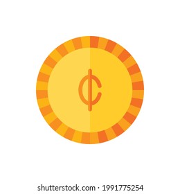 Ghanaian Cedi Cedi, Money, Coin Flat Icon Logo Illustration Vector Isolated. Finance and Currency Icon-Set. Suitable for Web Design, Logo, App, and Upscale Your Business.