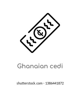 ghanaian cedi vector line icon. Simple element illustration. ghanaian cedi outline icon from africa concept. Can be used for web and mobile