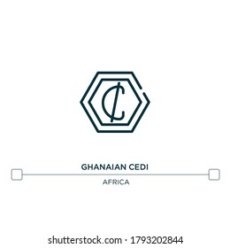 ghanaian cedi vector line icon. Simple element illustration. ghanaian cedi outline icon from africa concept. Can be used for web and mobile
