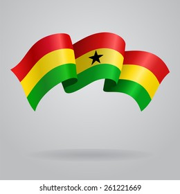 Ghanaian waving Flag. Vector illustration Eps 8.