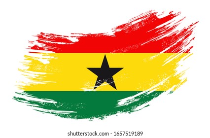 Fondo del cepillo de la bandera ghanesa. Ilustración vectorial.