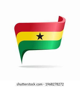 Ghanayan flag map pointer layout. Vector illustration.